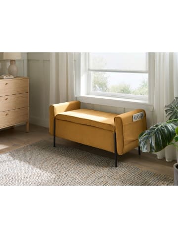 Beliani Bettbank LEWES in Gelb/Schwarz - (W) 114 x (H) 55 x (L) 50 cm