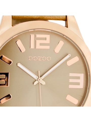 Oozoo Analog-Armbanduhr Oozoo Timepieces braun, sand extra groß (ca. 46mm)