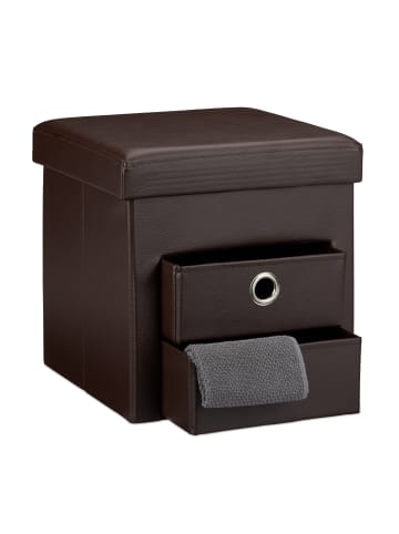 relaxdays Sitzhocker in Braun - (B)38 x (H)38 x (T)38 cm