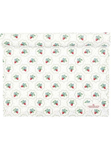Greengate Tischläufer BERRY PETIT Weiß mit Erdbeeren