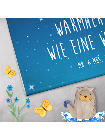 Mr. & Mrs. Panda Handtuch Sternzeichen Waage mit Spruch in Sternenhimmel Blau