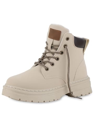 VAN HILL Worker Boots Emily in Beige