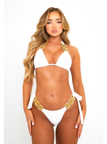 Moda Minx Bikini Hose Boujee seitlich gebunden in Weiß