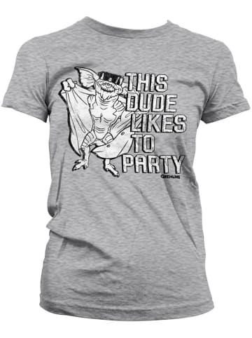 Gremlins Shirt "Dude Likes To Party" in Grau