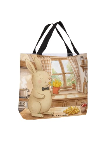 Mr. & Mrs. Panda Strandtasche Hase Pommes Design ohne Spruch in Weiß