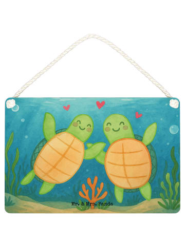 Mr. & Mrs. Panda Schild Schildkröten Paar Design ohne Spruch in Weiß