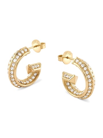 Guess Damen-Ohrringe Creolen G Pave Goldfarben