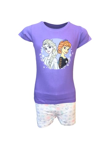 Disney Frozen Schlafanzug kurz Disney Frozen Elsa & Anna in Lila