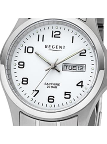 Regent Analog-Armbanduhr Regent Metallarmband silber mittel (ca. 38mm)
