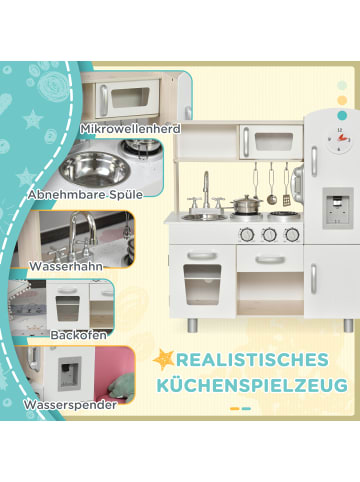HOMCOM Kinderküche in Weiß 74L x 30B x 81H cm