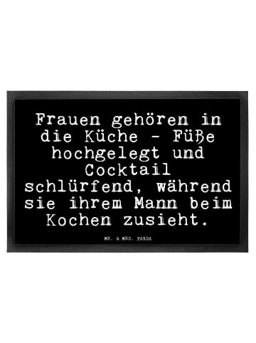 Mr. & Mrs. Panda Fußmatte Frauen gehören in die... mit Spruch in Schwarz