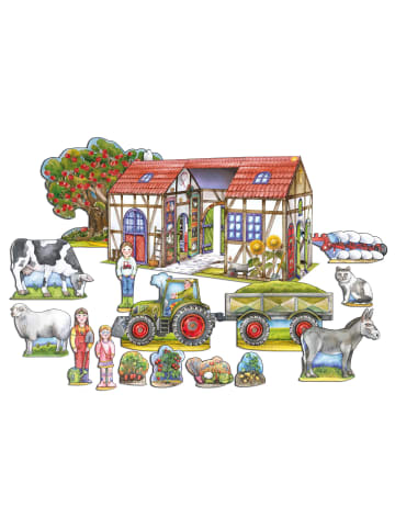 Atelier Bauernhof basteln aus Papier Bastelbogen Ausschneidebogen | Bastelset...