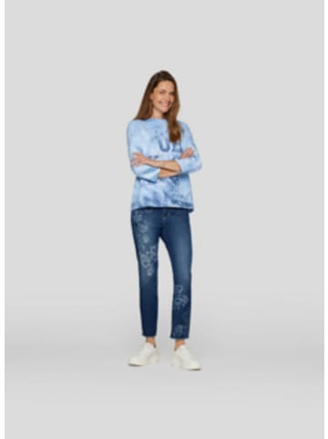 Rabe Rundkragen Langarmshirt für Damen in blau