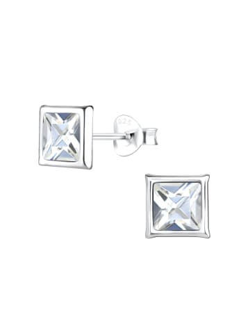 Alexander York Ohrringe, Ohrstecker VIERECK Kristall weiß in 925 Sterling Silber, 2-tlg.