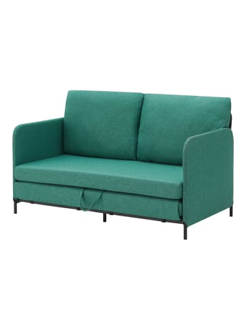 en.casa Schlafsofa Soini in Grün (H)78cm (B)125cm (T)67cm