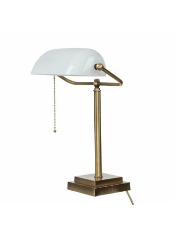 Licht-Erlebnisse Tischlampe (B)13 x (L)26 x (H)40 cm in Bronze hell glänzend Weiß
