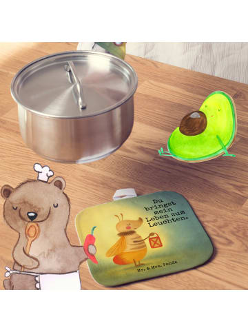 Mr. & Mrs. Panda Topfhandschuhe Glühwürmchen Design mit Spruch in Weiß