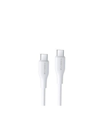 COFI 1453 65W 1 Meter USB-C zu USB-C Datenkabel 2.4A Schnell-Ladekabel in Weiß