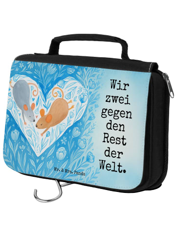 Mr. & Mrs. Panda kosmetiktäschchen Mäuse Herz Design mit Spruch in Weiß