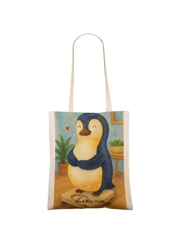 Mr. & Mrs. Panda Uni Tasche Pinguin Diät Design ohne Spruch in Weiß