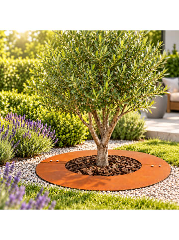 Baumring in Stahl - (B)90 x (H)3 x (T)90 cm