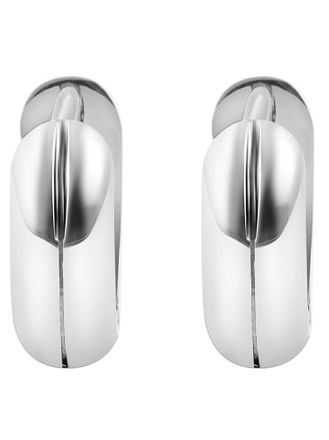 Adeliás Damen Ohrringe – Klappcreole aus 925 Silber in silber