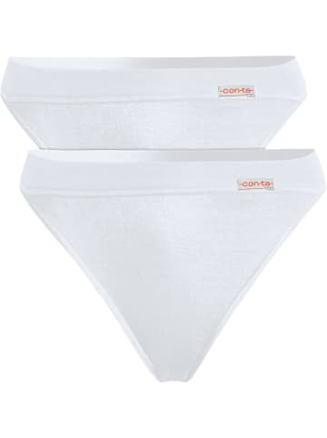 Con-ta Baumwolle, Feinripp Slip 2er-Pack in weiß