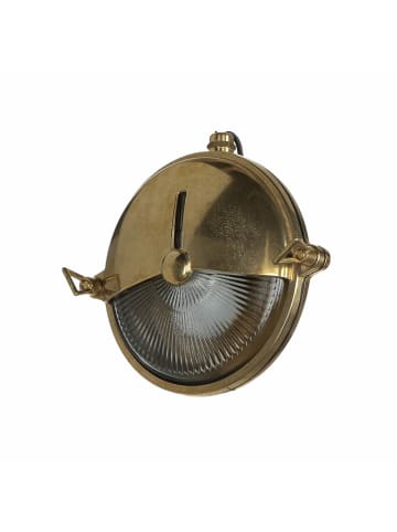Licht-Erlebnisse Außen Wandlampe Ø 18 x (H)18 cm in Messing