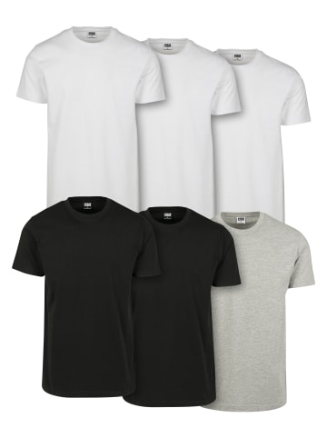 Urban Classics T-Shirts in wht/wht/wht/blk/blk/gry