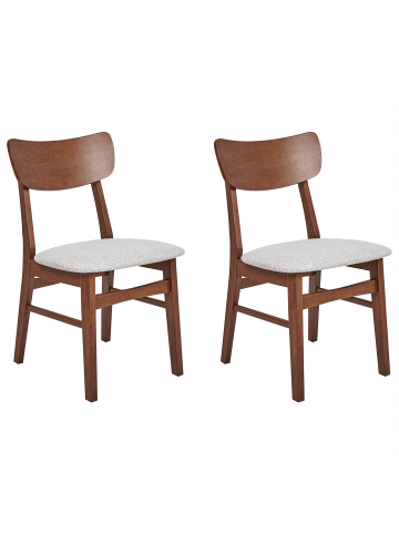 Beliani 2er-Set Esszimmerstuhl ANOKA in Grau/Braun