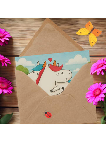 Mr. & Mrs. Panda Glückwunschkarte Einhorn Mitteilung Design ohne... in Weiß