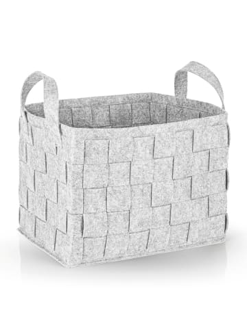 N8WERK Aufbewahrungskorb Filz 40x30x30cm hellgrau mit Henkel grau