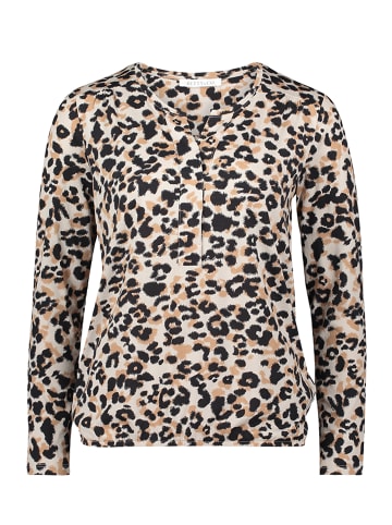 BETTY & CO Casual-Shirt mit Gummizug in Beige/Schwarz