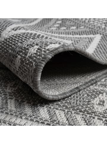 KADIMA DESIGN Teppich Kurzflor Rauten Wohnzimmer in Grau
