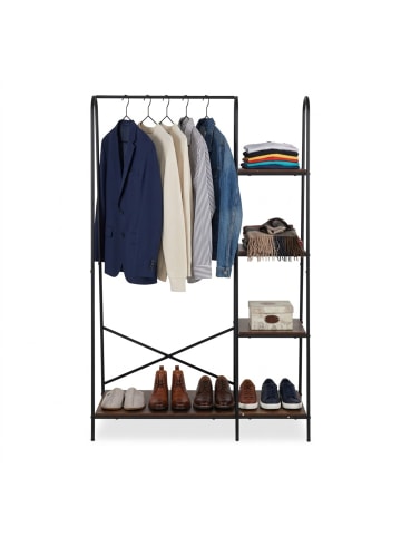 relaxdays Kleiderständer in Braun/ Schwarz - (B)100 x (H)160 x (T)40 cm