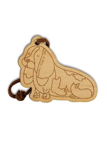 Mr. & Mrs. Panda Schlüsselanhänger Hund Basset Hound mit Spruch in Braun