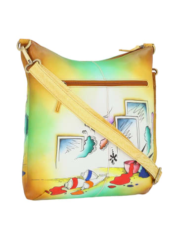 Greenland Nature Art+Craft Umhängetasche Leder 34 cm in handbemalt