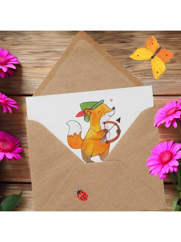 Mr. & Mrs. Panda Grußkarte Schütze Optimist mit Spruch in Weiß