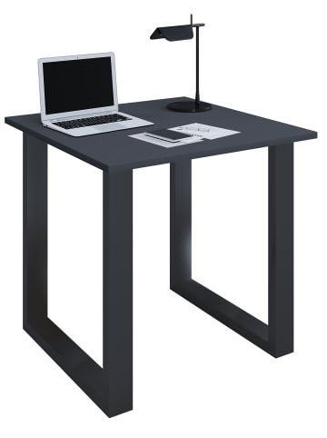 VCM  Holz Schreibtisch Bürotisch Computertisch Lona U in Schwarz / Anthrazit