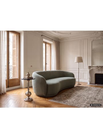 FineBuy Beistelltisch in Silber / Marmor / 40x40x57