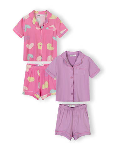 Minoti 2-er Pack Pyjama 30PJ156 in pink