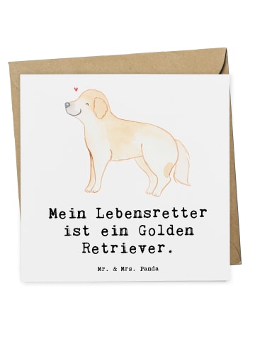 Mr. & Mrs. Panda Grußkarte Golden Retriever Lebensretter mit Spruch in Weiß