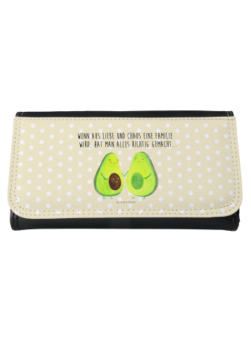 Mr. & Mrs. Panda Frauen Portemonnaie Avocado Pärchen mit Spruch in Gelb Pastell
