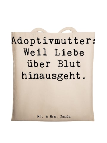 Mr. & Mrs. Panda Tragetasche Adoptivmutter Liebe mit Spruch in Creme