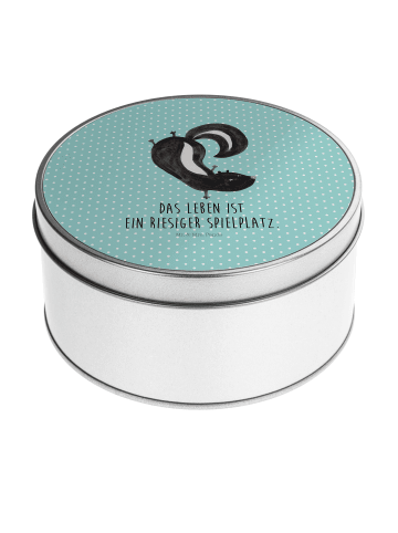 Mr. & Mrs. Panda bonbondose Stinktier Handstand mit Spruch in Türkis Pastell