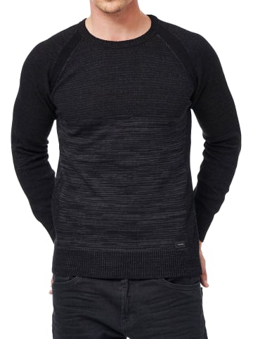 Rusty Neal Sportiver Feinstrick Rundhals Pullover in Schwarz