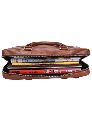Leonhard Heyden Cambridge Aktentasche Leder 37 cm Laptopfach cognac