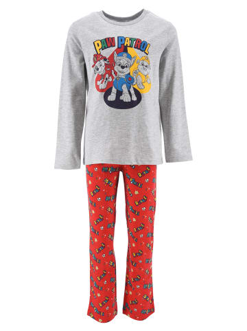 Paw Patrol 2tlg. Outfit: Schlafanzug Langarmshirt und Hose Chase, Marshall und Rubbles in Grau