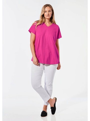 GOLDNER Luftiges Shirt mit schmaler Blende in pink