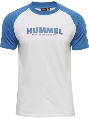 Hummel T-Shirt S/S Hmllegacy Blocked T-Shirt in WHITE/DEEP WATER